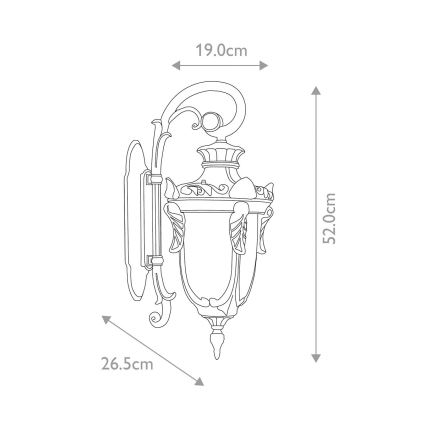 Elstead - Wandlamp voor buiten PHILADELPHIA 1xE27/100W/230V IP44 zwart
