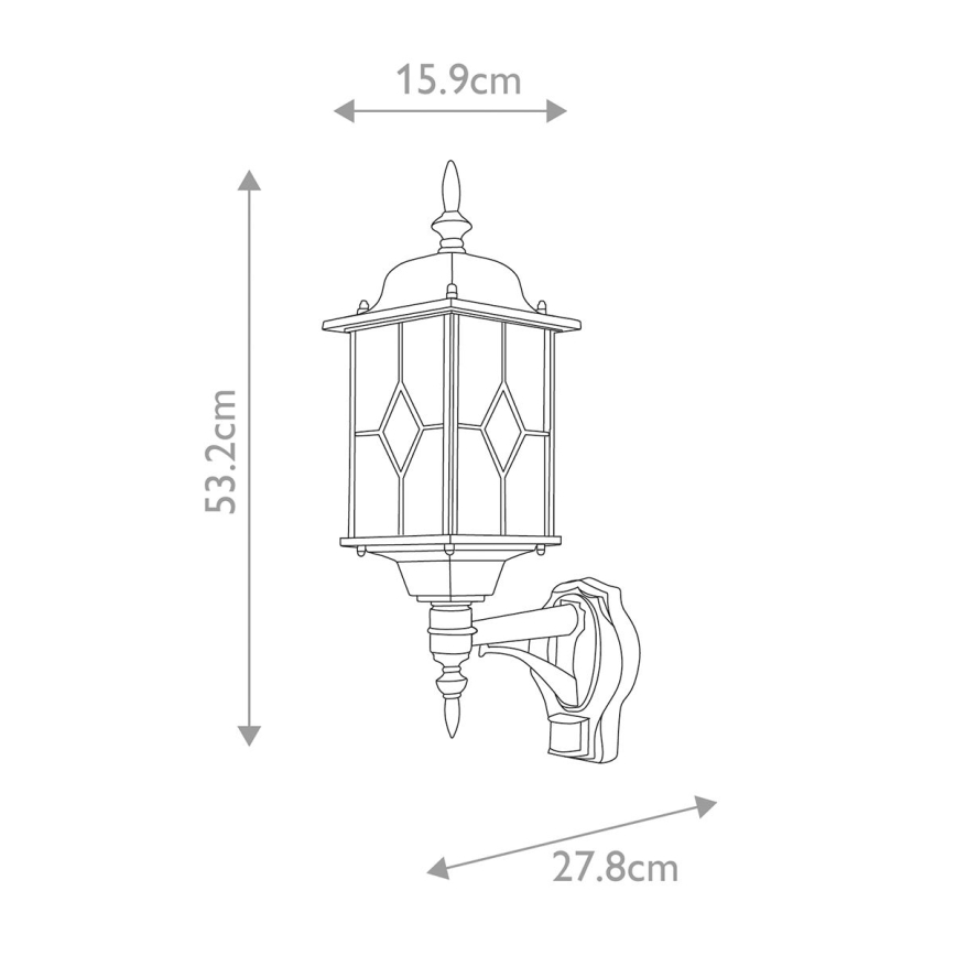 Elstead WX1-PIR - Wand Lamp voor Buiten met Sensor WEXFORD 1xE27/100W/230V IP44