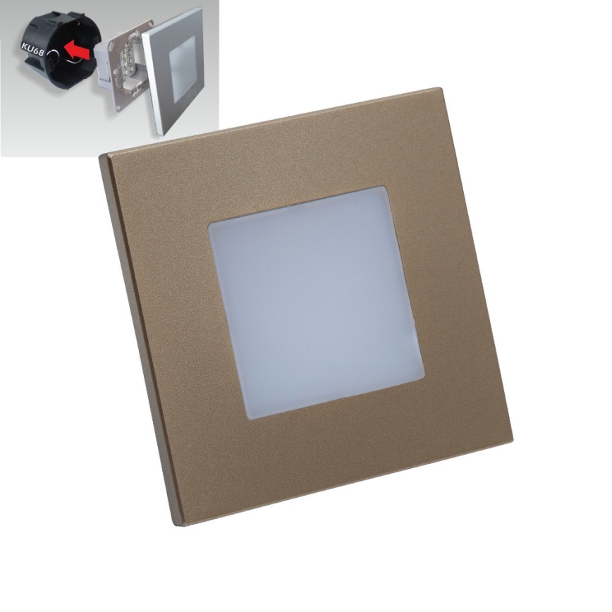 Emithor 48334 - Ingebouwde LED Lamp STEP LIGHT LED/1W/230V goud