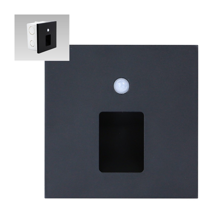 Emithor 70424 - LED Trapverlichting met sensor VIX LED/1W/230V 4000K zwart