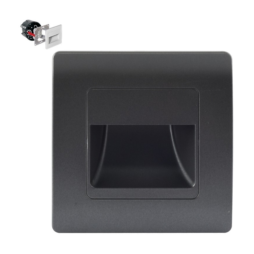 Emithor 70438 - LED Traplicht STEP LIGHT LED/1W/230V 4000K zwart