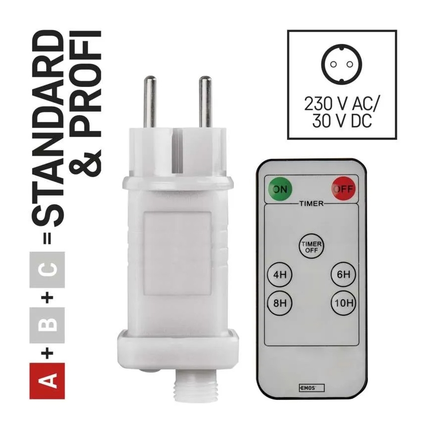 Stroomvoorziening voor connection of Kerstmis lichten 230V IP44 + afstandsbediening