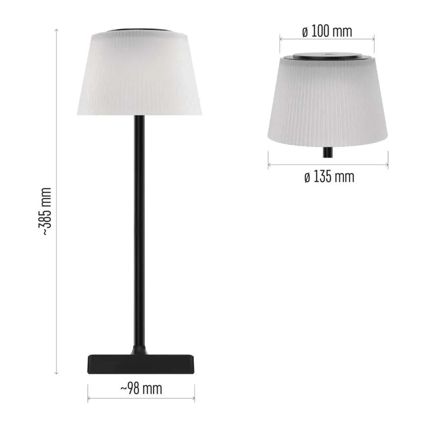 LED Dimbaar rechargeable lamp KATIE LED/4W/10V 1800mAh IP44 CRI 90 zwart