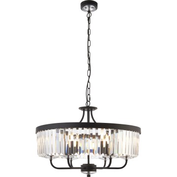 Endon 100711 - Kroonluchter met ketting CHESTERFIELD 6xE14/6W/230V Ø 55 cm zwart
