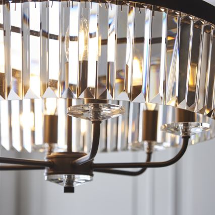 Endon 100711 - Kroonluchter met ketting CHESTERFIELD 6xE14/6W/230V Ø 55 cm zwart