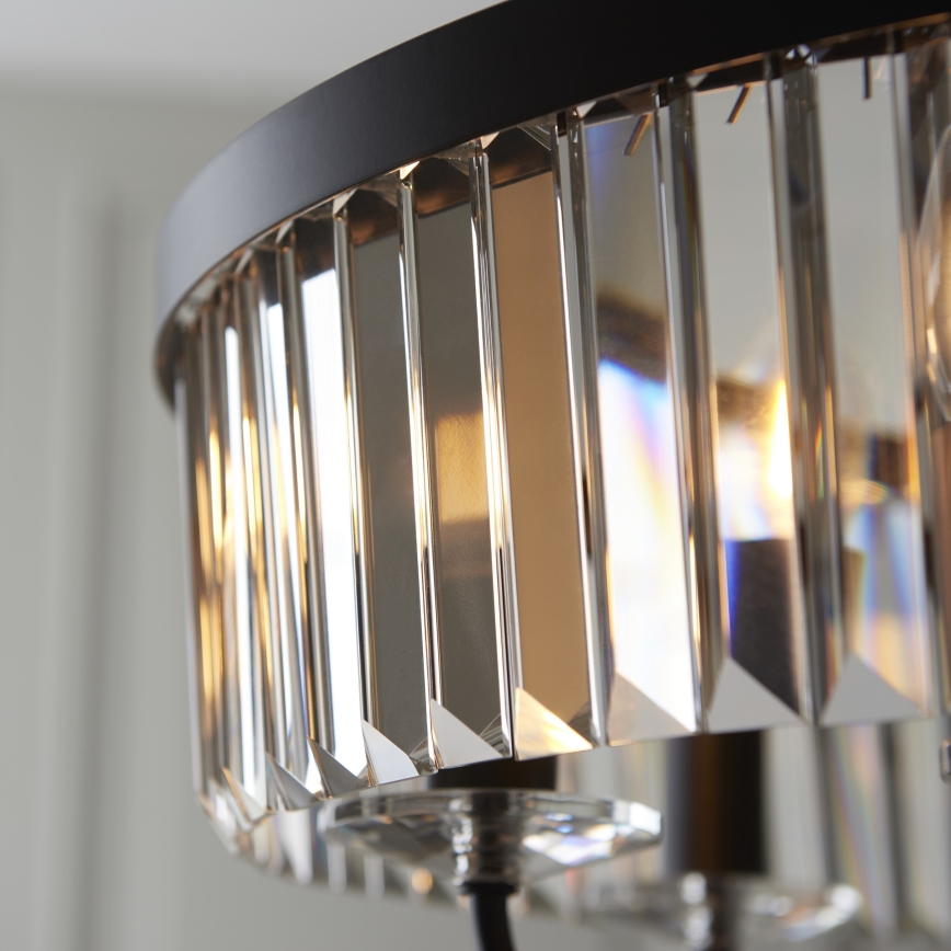 Endon 100711 - Kroonluchter met ketting CHESTERFIELD 6xE14/6W/230V Ø 55 cm zwart