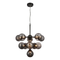 Endon 101147 - Kroonluchter aan kabel OSCAR 11xG9/18W/230V zwart/rookglas
