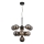 Endon 101147 - Kroonluchter aan kabel OSCAR 11xG9/18W/230V zwart/rookglas