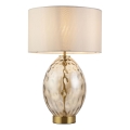 Endon 101150 - Dimbare tafellamp ERIN 1xE27/10W/230V wit/messing/rookbeige