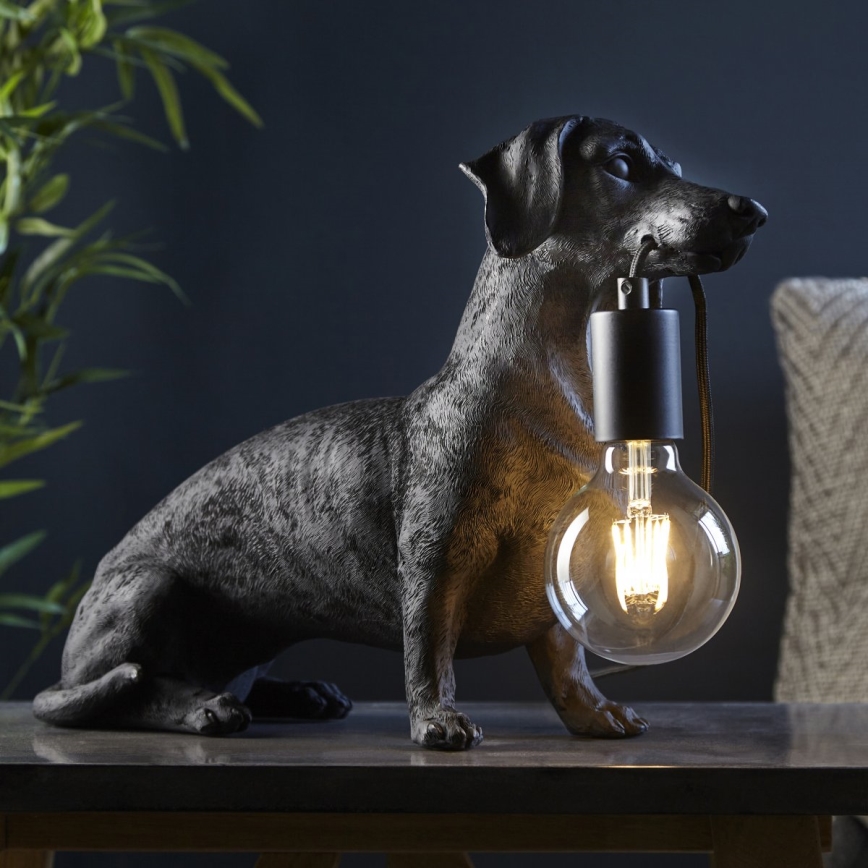 Endon 101188 - Tafellamp DACHSHUND 1xE27/10W/230V zwart