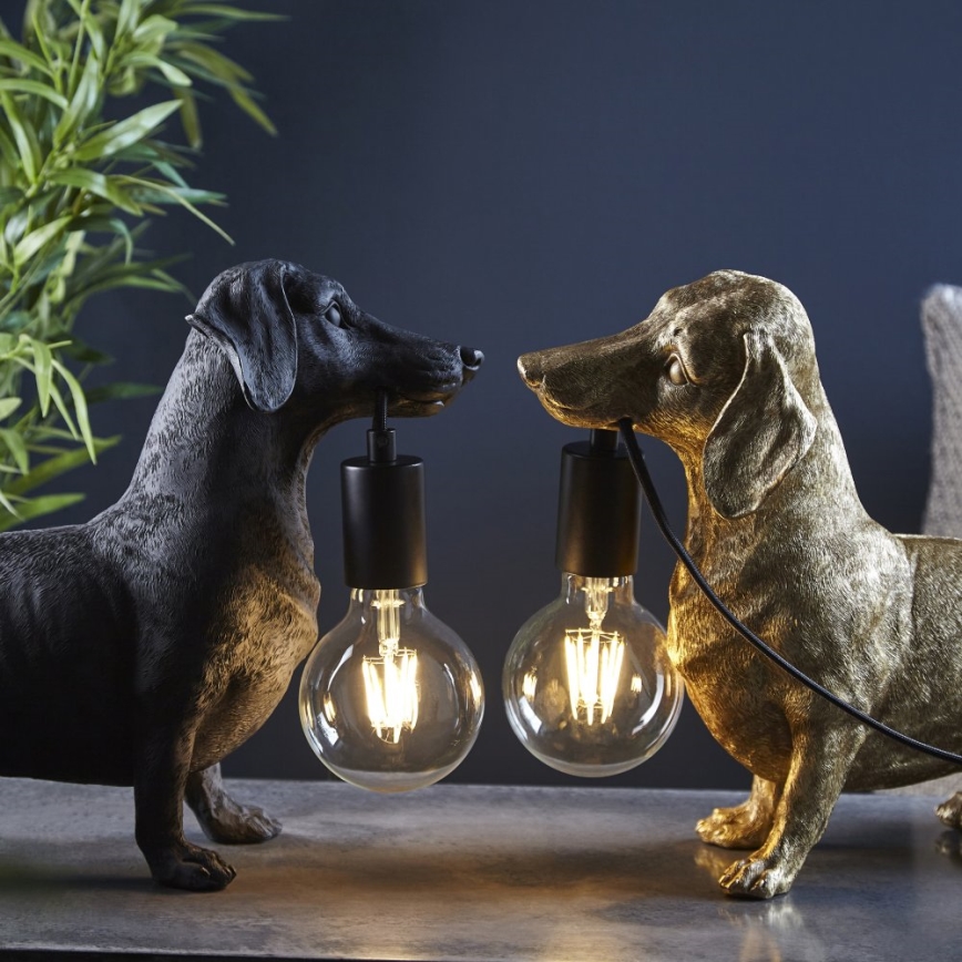 Endon 101188 - Tafellamp DACHSHUND 1xE27/10W/230V zwart