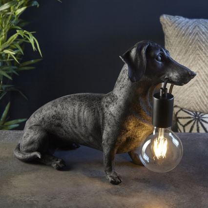 Endon 101188 - Tafellamp DACHSHUND 1xE27/10W/230V zwart