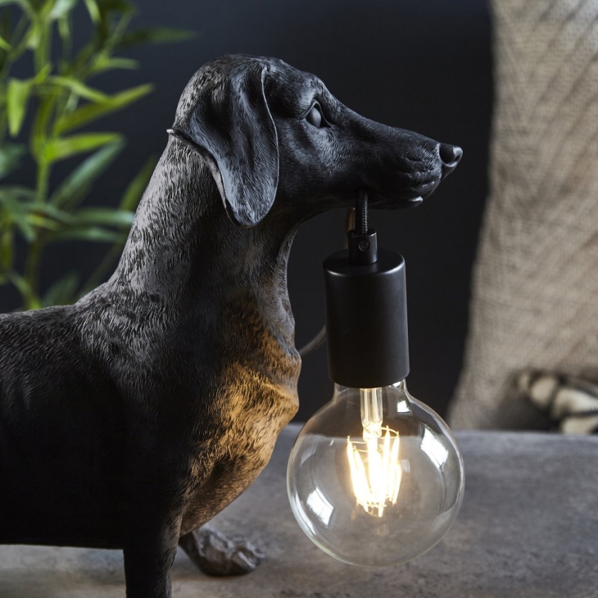 Endon 101188 - Tafellamp DACHSHUND 1xE27/10W/230V zwart