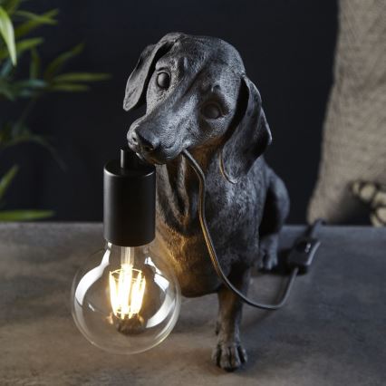 Endon 101188 - Tafellamp DACHSHUND 1xE27/10W/230V zwart