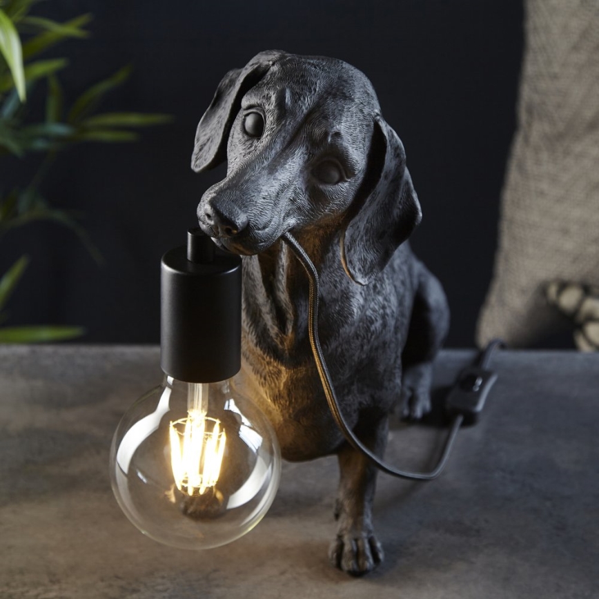 Endon 101188 - Tafellamp DACHSHUND 1xE27/10W/230V zwart