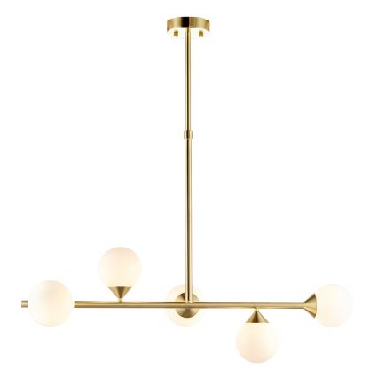 Endon 101347 - Hanglamp OTIS met stang 5xG9/3W/230V goud