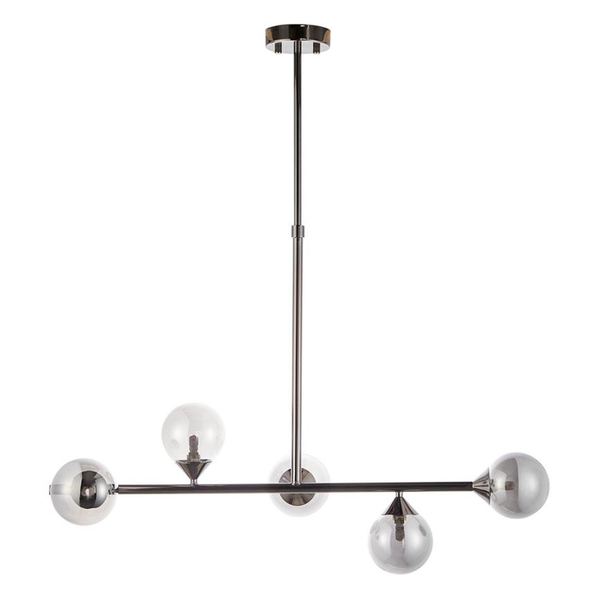 Endon 101348 - Hanglamp met stang OTIS 5xG9/3W/230V zwart-chroom/rookzwart