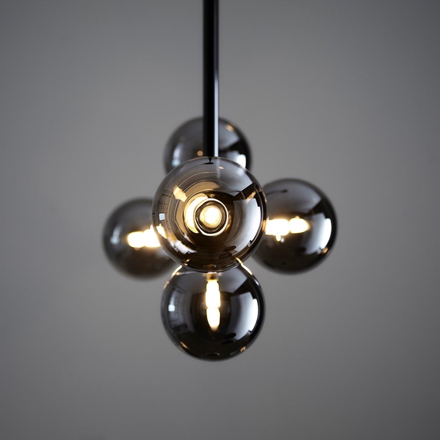 Endon 101348 - Hanglamp met stang OTIS 5xG9/3W/230V zwart-chroom/rookzwart