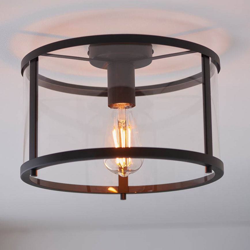 Endon 101540 - Plafondlamp HOPTON 1xE27/10W/230V zwart