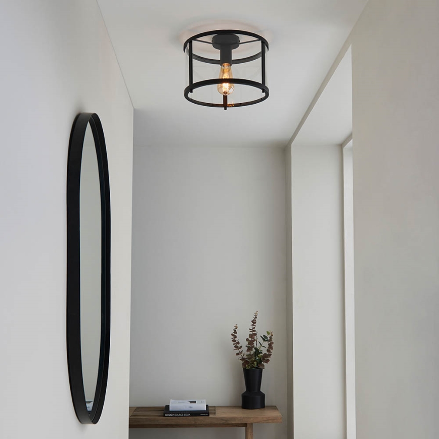 Endon 101540 - Plafondlamp HOPTON 1xE27/10W/230V zwart
