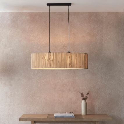 Endon 101692 - Hanglamp aan een koord LONGSHORE 2xE27/10W/230V beige