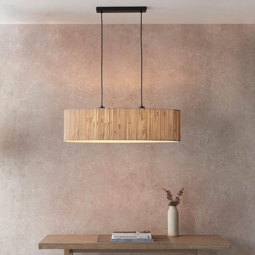 Endon 101692 - Hanglamp aan een koord LONGSHORE 2xE27/10W/230V beige