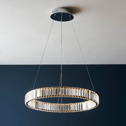 Endon 102255 - Dimbare pendellamp aan kabel LAGUNA LED/36W/230V glanzend chroom