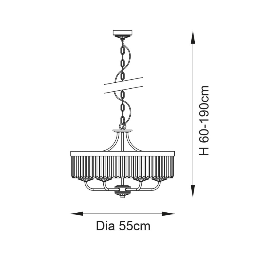 Endon 102505 - Kroonluchter met ketting 6xE14/6W/230V Ø 55 cm messing