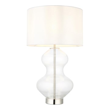 Endon 102676 - Dimbare tafellamp KELDA 1xE27/10W/230V wit/mat chroom