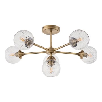 Endon 103171 - Hanglamp met vaste pendel ALLEGRA 6xE14/7W/230V messing/doorzichtig