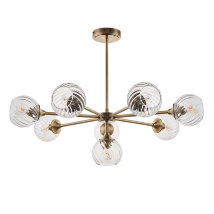 Endon 103172 - Hanglamp met vaste pendel ALLEGRA 8xE14/7W/230V messing/doorzichtig