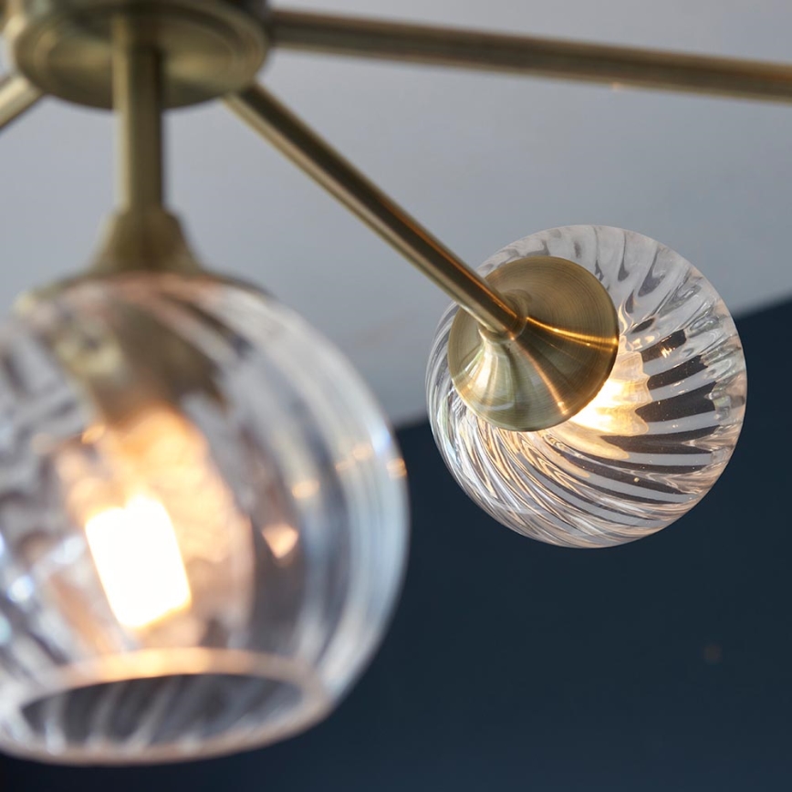 Endon 103172 - Hanglamp met vaste pendel ALLEGRA 8xE14/7W/230V messing/doorzichtig