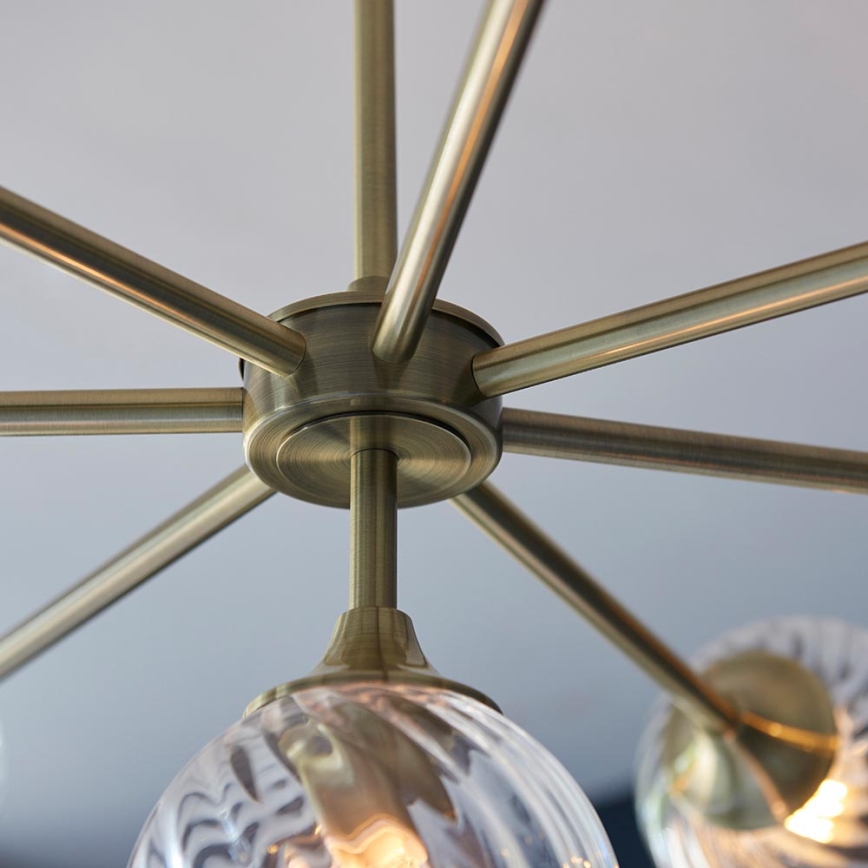 Endon 103172 - Hanglamp met vaste pendel ALLEGRA 8xE14/7W/230V messing/doorzichtig