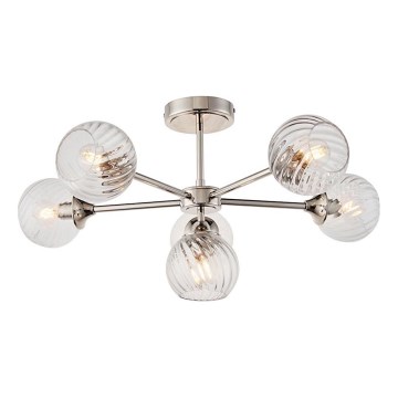 Endon 104050 - Hanglamp met vaste pendel ALLEGRA 6xE14/7W/230V glanzend chroom/doorzichtig