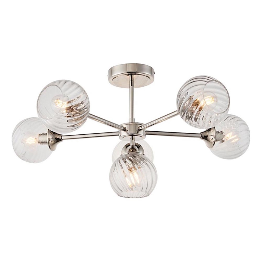 Endon 104050 - Hanglamp met vaste pendel ALLEGRA 6xE14/7W/230V glanzend chroom/doorzichtig