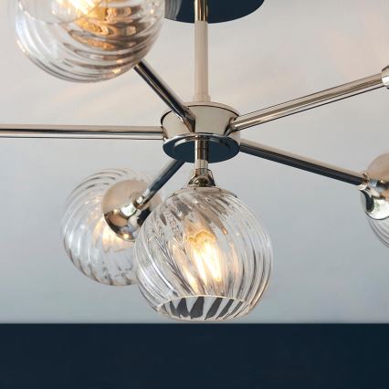 Endon 104050 - Hanglamp met vaste pendel ALLEGRA 6xE14/7W/230V glanzend chroom/doorzichtig