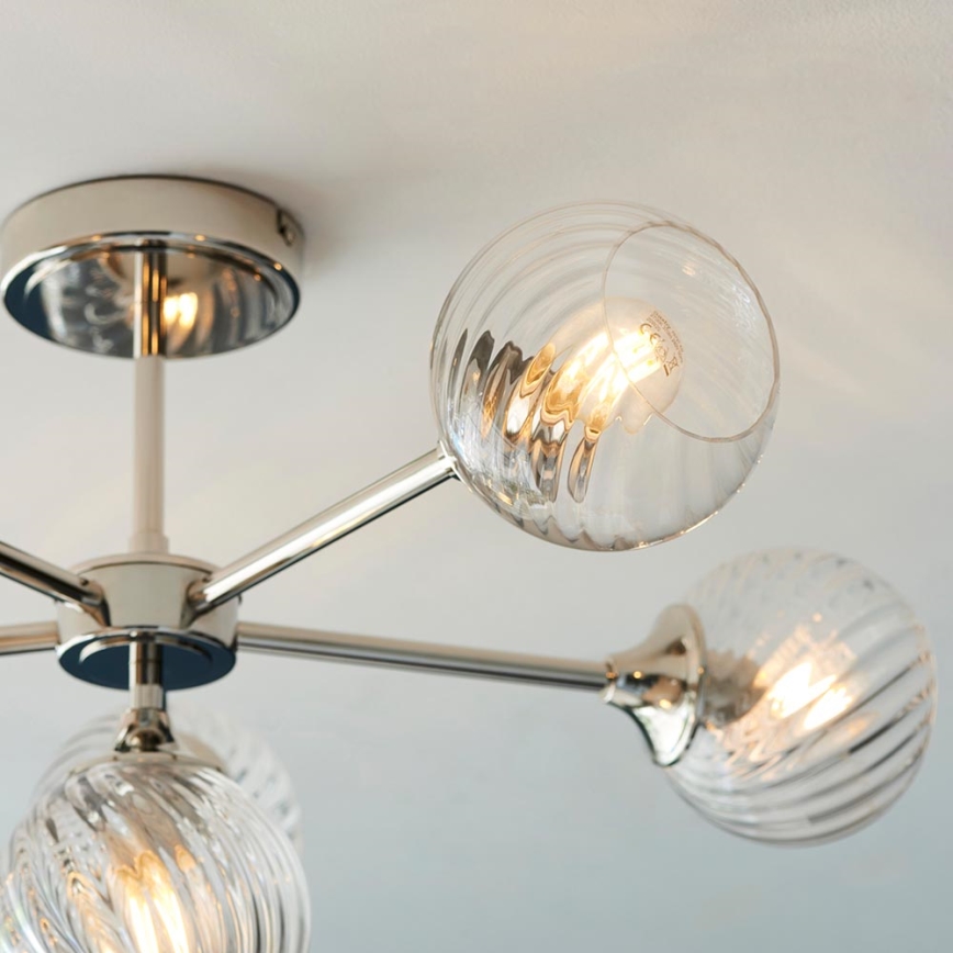 Endon 104050 - Hanglamp met vaste pendel ALLEGRA 6xE14/7W/230V glanzend chroom/doorzichtig