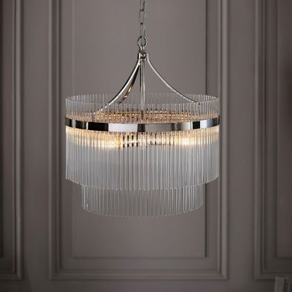 Endon 104112 - Kroonluchter aan ketting MARIETTA 5xE14/7W/230V glanzend chroom/helder