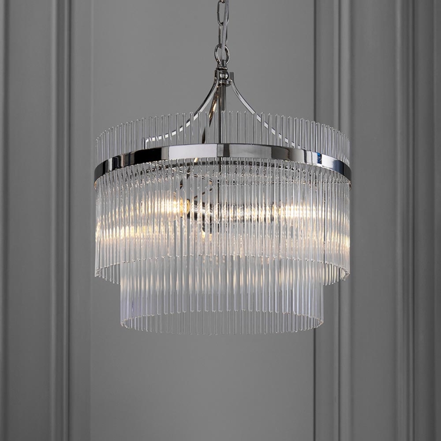 Endon 104113 - Kroonluchter aan ketting MARIETTA 3xE14/7W/230V glanzend chroom