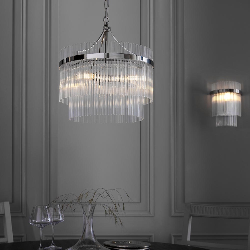 Endon 104113 - Kroonluchter aan ketting MARIETTA 3xE14/7W/230V glanzend chroom