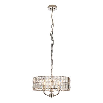 Endon 104466 - Hanglamp aan een ketting CLIFTON 3xE14/6W/230V glanzend chroom/doorzichtig diameter 38,5 cm