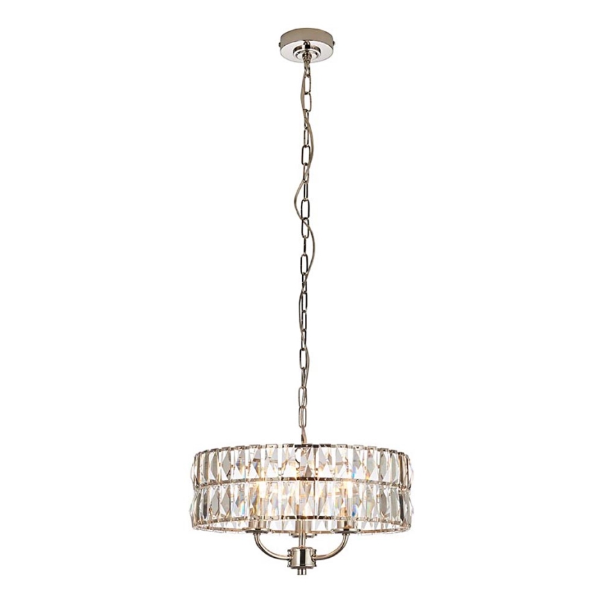 Endon 104466 - Hanglamp aan een ketting CLIFTON 3xE14/6W/230V glanzend chroom/doorzichtig diameter 38,5 cm