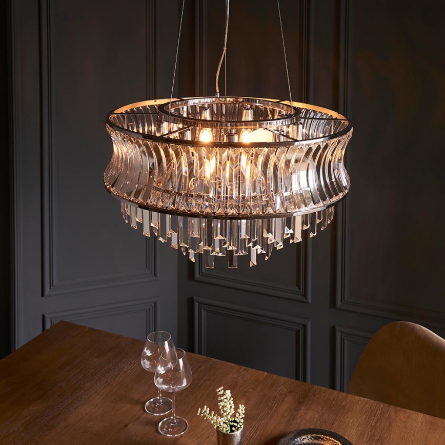 Endon 104530 - Kroonluchter met ketting 9xE14/6W/230V glanzend chroom
