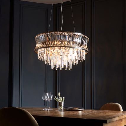 Endon 104530 - Kroonluchter met ketting 9xE14/6W/230V glanzend chroom