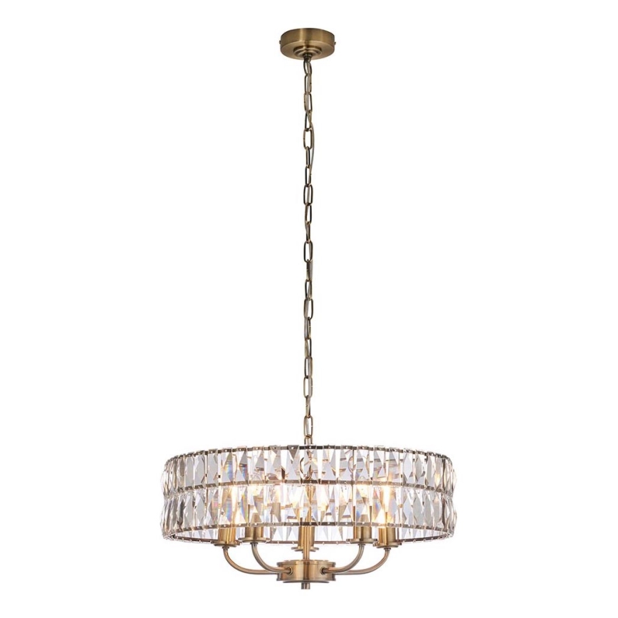 Endon 106244 - CLIFTON kroonluchter aan ketting 5xE14/6W/230V messing/helder