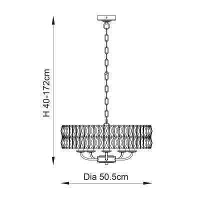 Endon 106244 - CLIFTON kroonluchter aan ketting 5xE14/6W/230V messing/helder