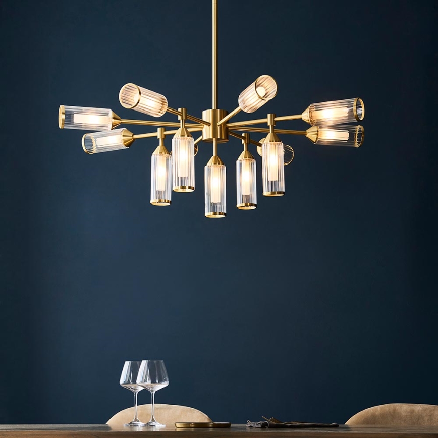 Endon 106256 - Hanglamp met vaste pendel TOUR 13xG9/3W/230V messing