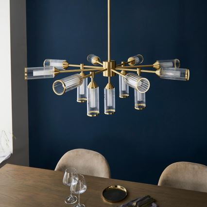 Endon 106256 - Hanglamp met vaste pendel TOUR 13xG9/3W/230V messing