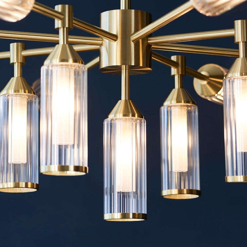 Endon 106256 - Hanglamp met vaste pendel TOUR 13xG9/3W/230V messing