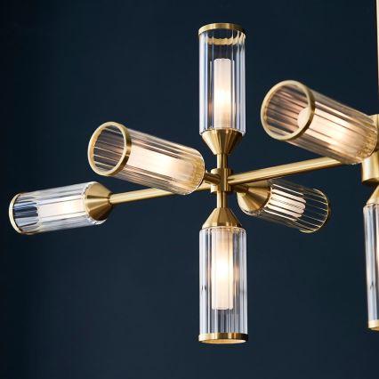 Endon 106256 - Hanglamp met vaste pendel TOUR 13xG9/3W/230V messing